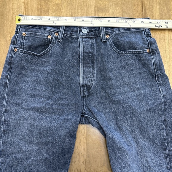 Levis 501 button fly jeans men's 32x30 black original fit straight y2k grunge‎ - Picture 8 of 13